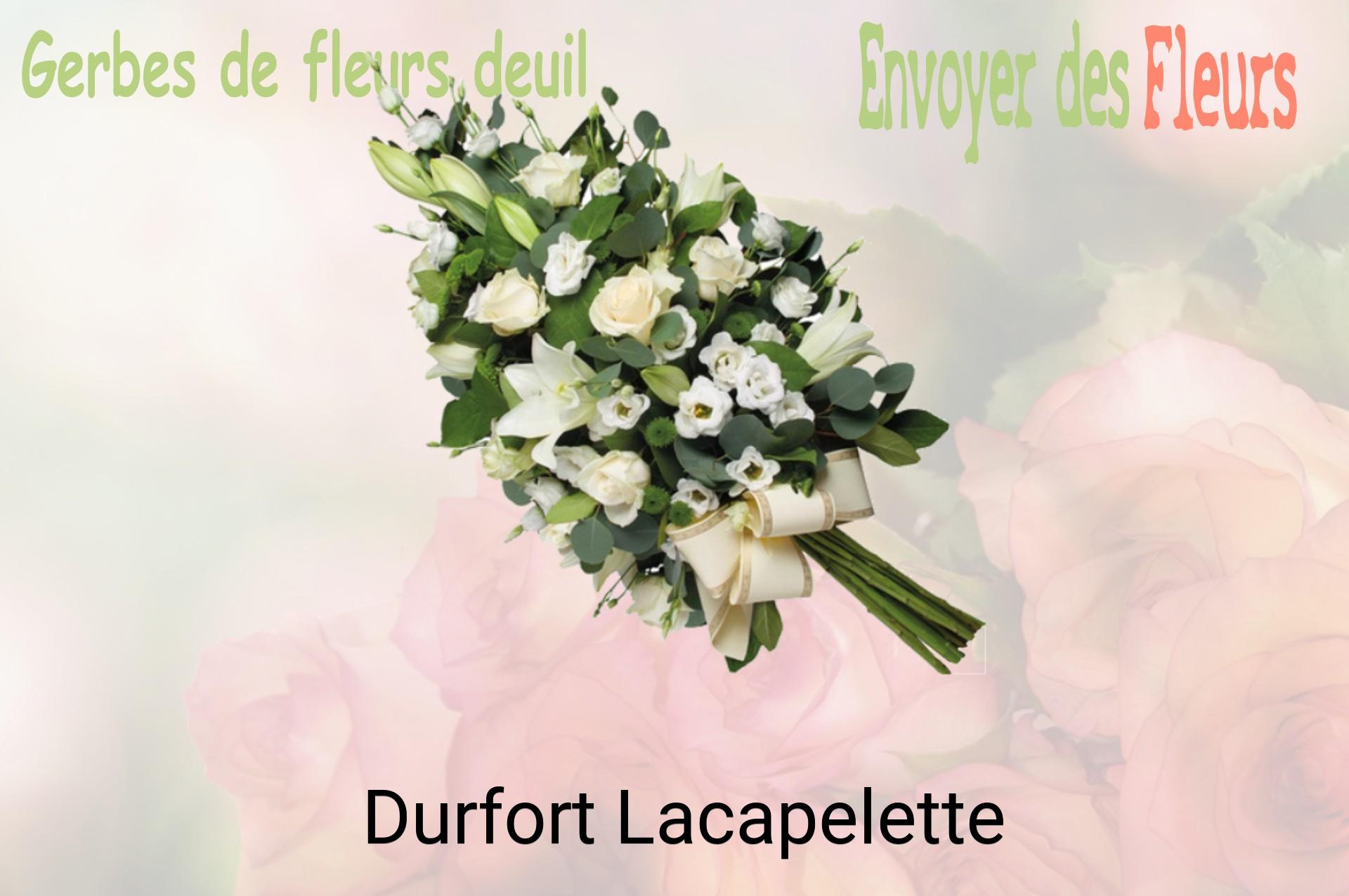 Gerbe de fleurs de deuil livrée à Durfort-Lacapelette